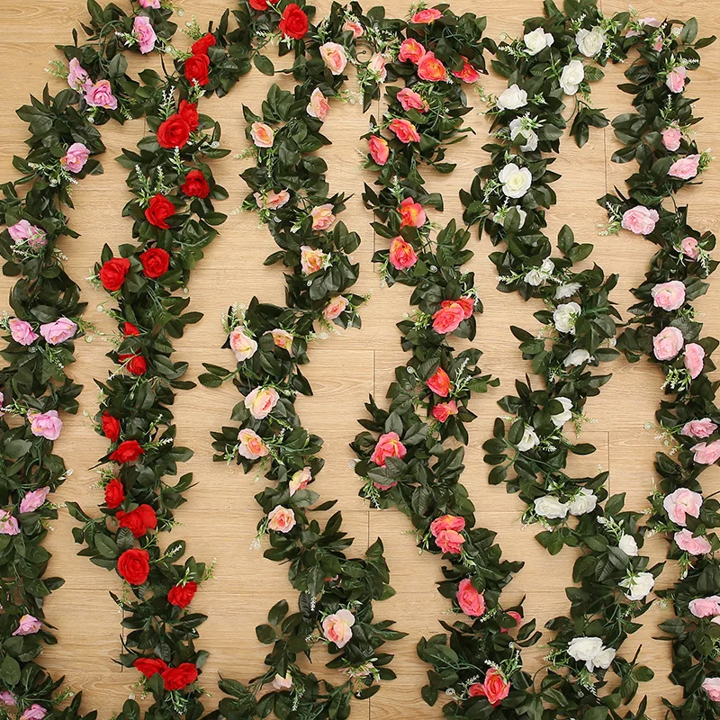 2 4 м/футов искусственная Глициния лоза из ротанга висячая Цветочная Гирлянда для