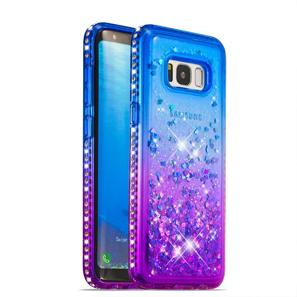 For Samsung S8 Case Glitter Diamond Gradient Color Liquid Paillette TPU Coque Cover for Galaxy Plus Accessories |