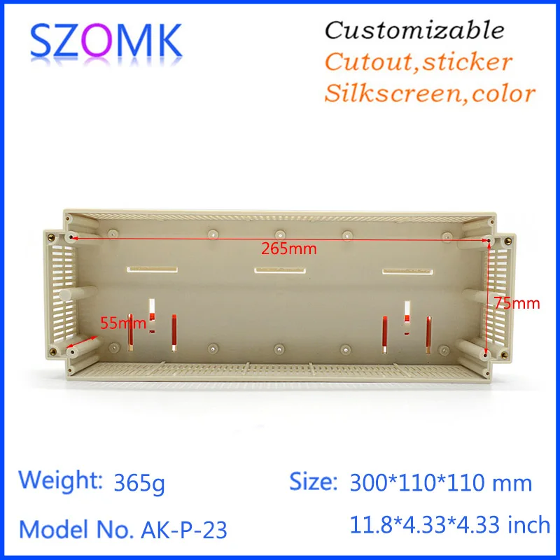 1 шт. szomk Пластиковый корпус для электроники plc din-рейка 300*110*110 мм промышленная