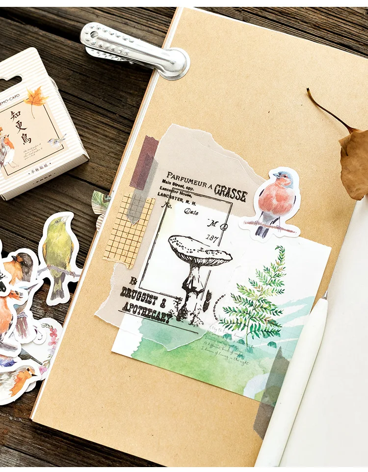 45 шт./компл. kawaii стикер для канцелярских товаров creativa novel милый рисунок птички дневник школьные принадлежности канцелярские товары Рождественские наклейки подарок