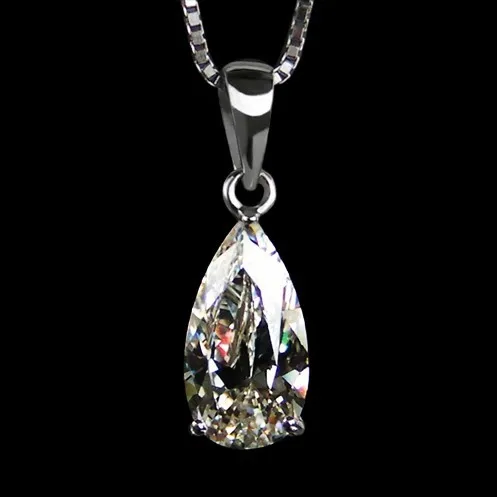 Оптовая продажа винтажный кулон 2.5CT синтетический бриллиант женский ожерелье