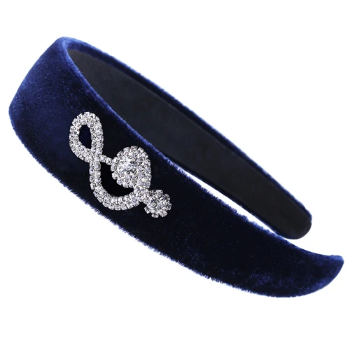 Music Note RoyalBlue Зимние теплые головная повязка, аксессуары для волос, музыкальная нота, Bow широкая повязка на волосы для девочек головной убор в виде ободка черный с головными повязками для Для женщин HB049 - Цвет: Music Note RoyalBlue