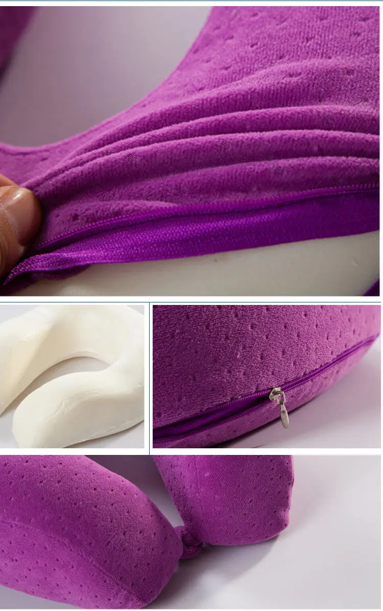 

Memory Foam U Shaped Travel Pillow Neck Support Head Rest Airplane Cushion ZY