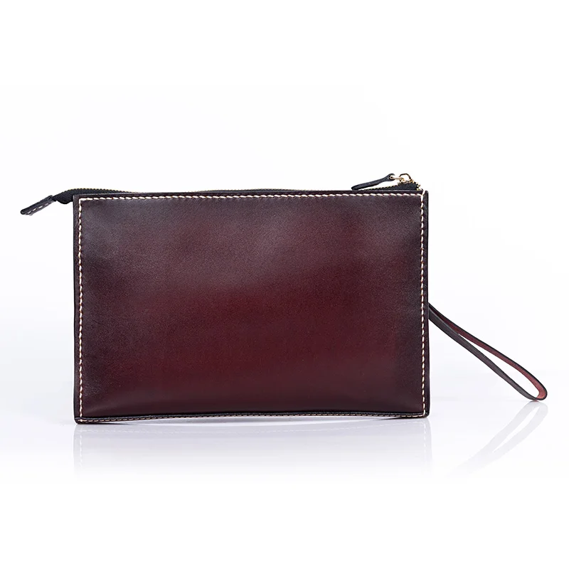 Женская и мужская сумка из кожи с растительным дублением кошелек-клатч конверт