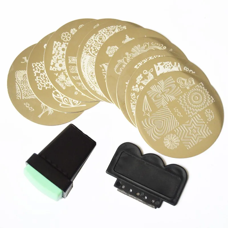 10 шт./компл. инструменты для макияжа и ногтей лак штамповочный Трафарет Шаблон