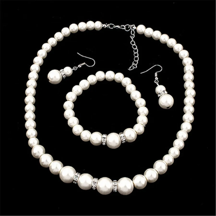 Комплект из колье и серёг с искусственным жемчугом | Украшения аксессуары