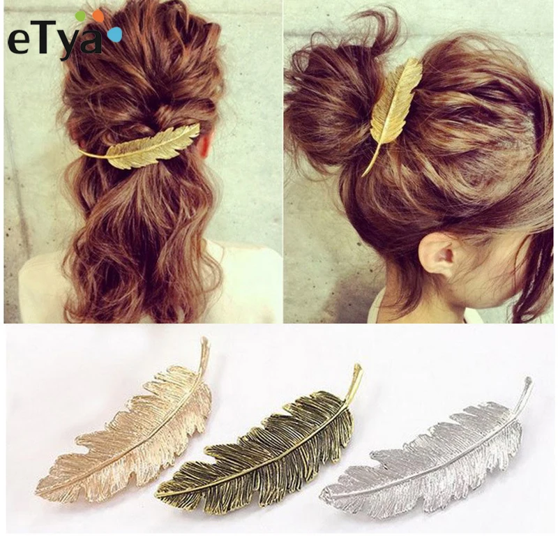 Фото ETya красивые женские заколки для волос винтажные золотые и серебряные