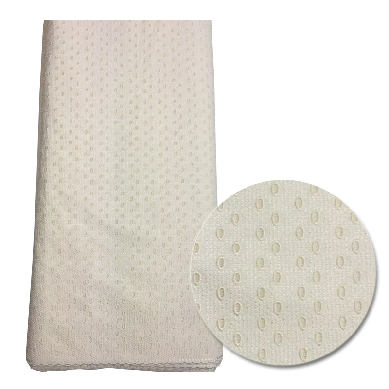 2017 высокого качества Африканская польский хлопкового кружева ткань в бежевый