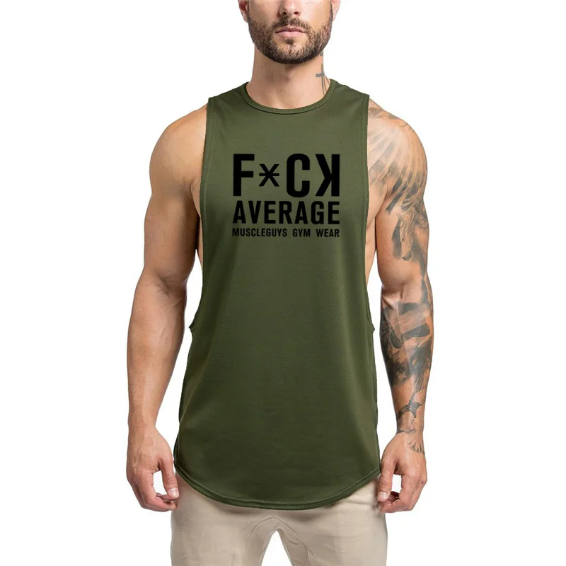 Muscleguys летняя одежда топы на бретелях для мужчин хипстер забавная жилетка с буквенным принтом Мужские Повседневные Майка с круглым вырезом тренажерные залы фитнес танктоп