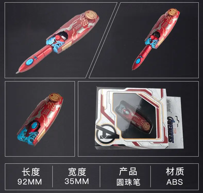Avengers: Endgame Adjustable Ballpoint Pen Write Captain America Hawkeye IronMan Tony Stark Cosplay Prop Toy Students Gift