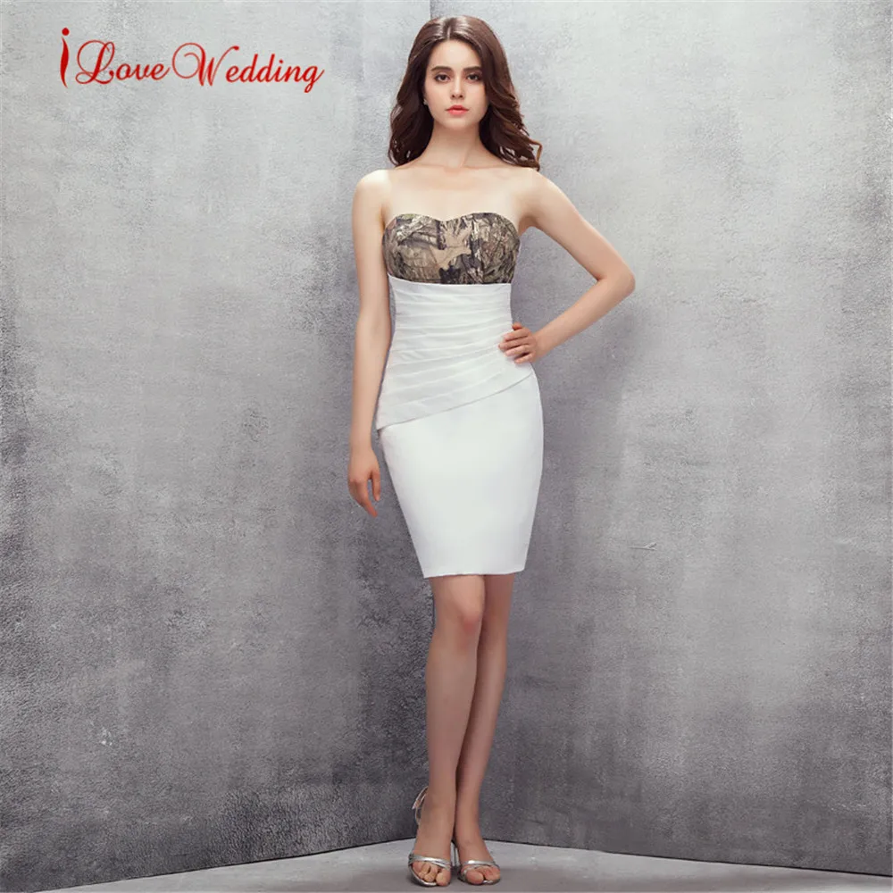 ILoveWedding модные камуфляжные Короткие коктейльные платья Милая длиной выше колена