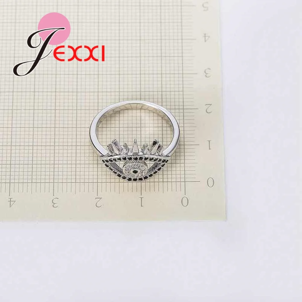 Кольцо в форме глаза из серебра 925 пробы с кристаллами|925 sterling silver jewelry|silver jewelryring |