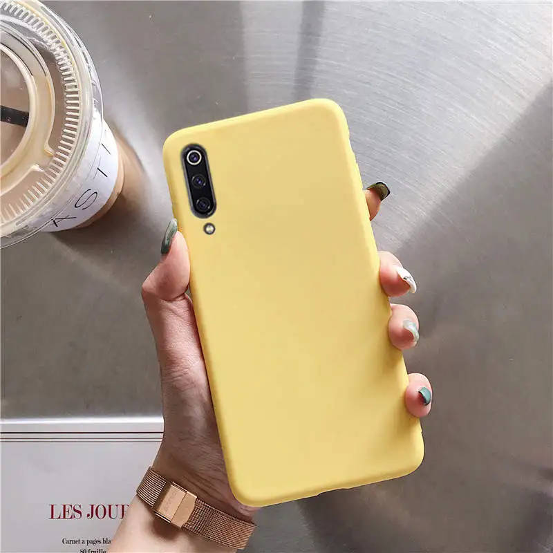 yellow Однотонный силиконовый чехол ярких цветов для xiaomi mi 9 mi 9 se 9 lite pro, тонкая задняя крышка из ТПУ для телефона, чехол для xiaomi 9 xio mi 9 se - Цвет: yellow