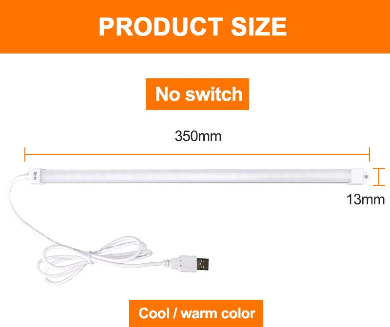 DC5V светодиодный светильник USB светодиодный настольный светильник 2835 SMD жесткая полоса светильник для чтения/книги/настольная лампа ночник Теплый Холодный белый