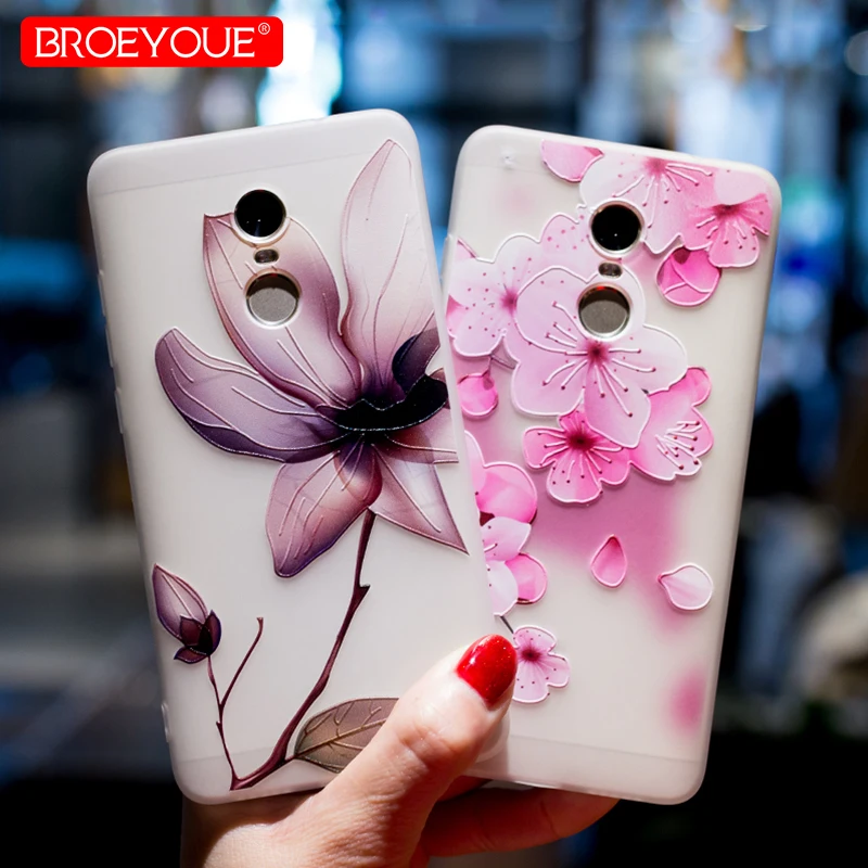 BROEYOUE чехол для Xiaomi Redmi 4X 4A 5A 5 Plus 3S 3X Note 3 4 3D рельефный Мягкий ТПУ силиконовый Mi A1 5S 5X 6