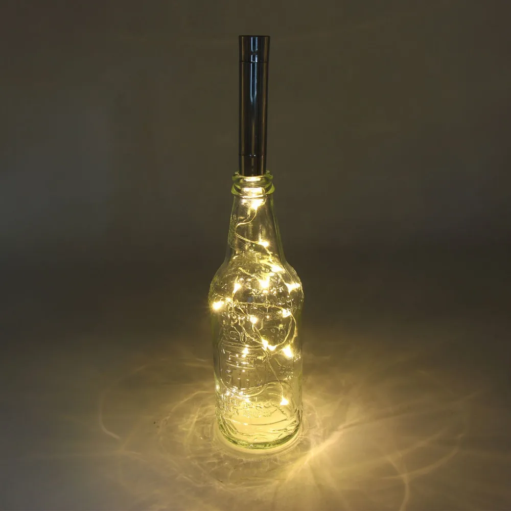 Бесплатная доставка 15 светодиодный свет бутылка вина бутылки Корк Звездное