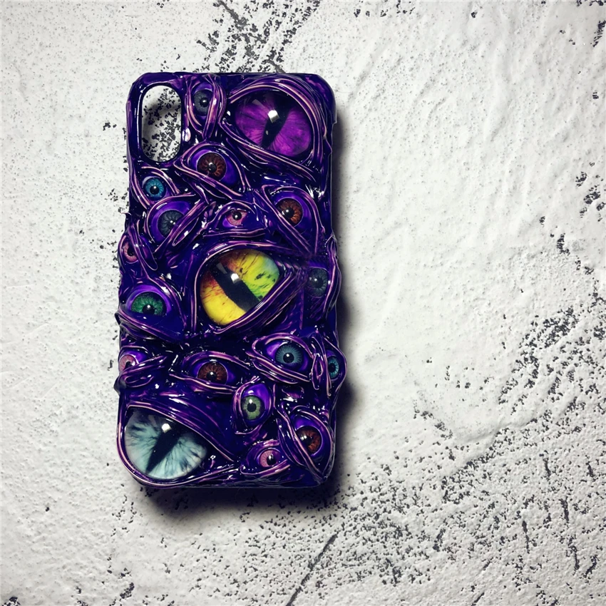 3D Cartoon New Arrival Color Collision Terror Eyes phone case For iphone 6 7 8 Plus X XS XR Hardcore Soft TPU Back Cover |
