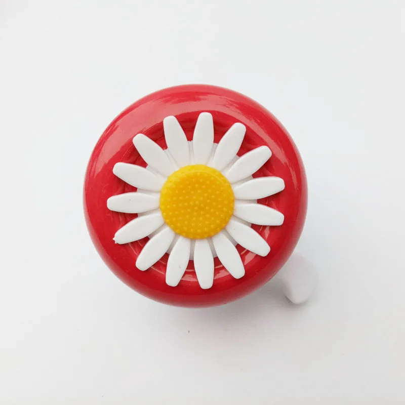 Red white Cycling Ring Bike Bell Bicycle Alarm Daisy Flower Multi-color Funny Bicycle Horns Bike Kids Children for Handlebars - Цвет: Red white