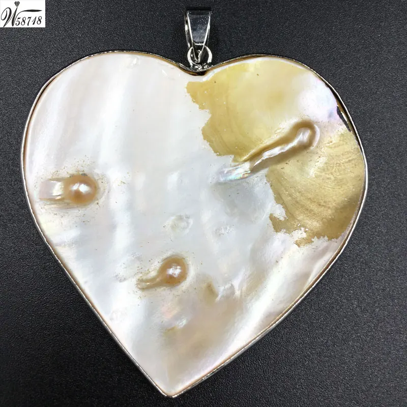 Heart MC7147 Модные ювелирные изделия перламутровые раковины для женщин и мужчин кулон из бисера WB671 - Окраска металла: Heart MC7147