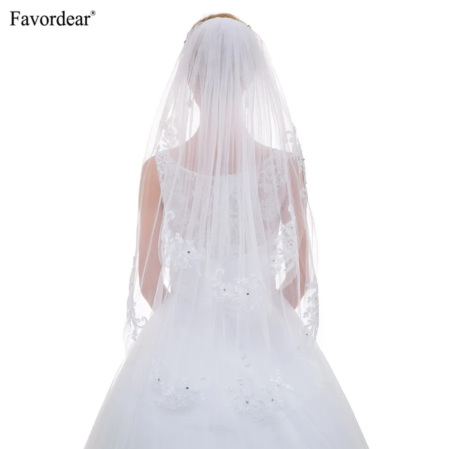 Favordear мягкий тюль 2T вуаль De Mariee короткая фата для невесты Velos Novia 2018 белая