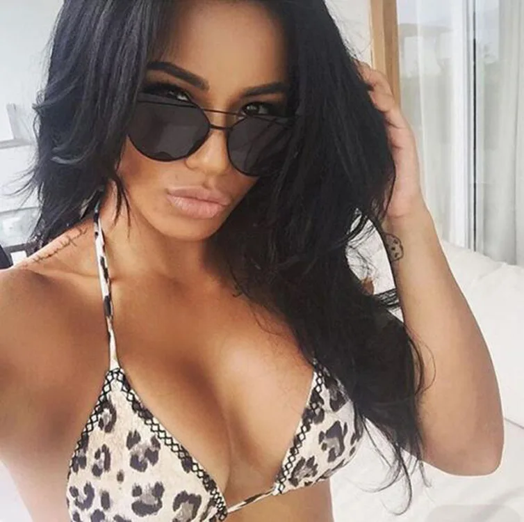 Женские солнцезащитные очки кошачий глаз lvvkee зеркальные в классической оправе