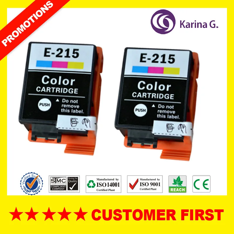 2PCS T215CL Совместим с Epson T215 E-215 чернильный картридж подходит для Epson рабочей силы WF-100 и т. д - Цвет: 2PCS T215CL