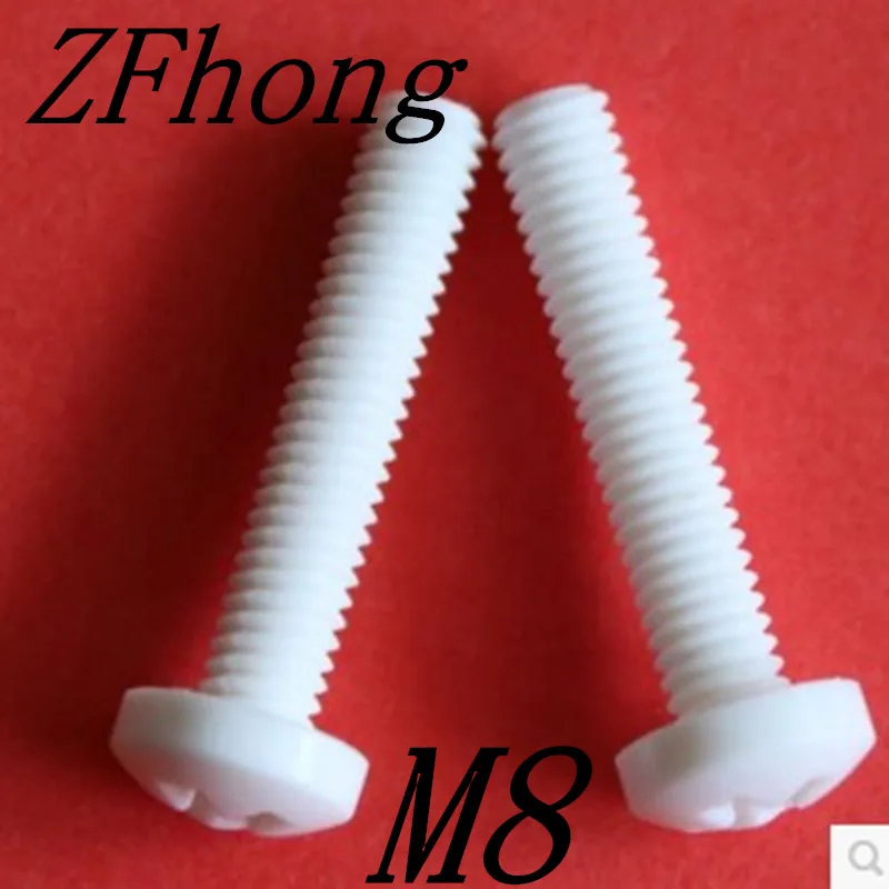 

50pcs M8*16/20/25/30/35/40/50/60 Plastic Cross Recessed Pan Head Polypropylene PP Screw