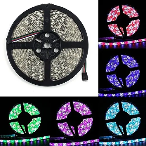 10 м 5 м 5050 RGB 60 Светодиодный свет водонепроницаемый светодиодный свет 10 м Гибкая rgb Светодиодная лента набор+ пульт дистанционного управления+ адаптер питания - Испускаемый цвет: only strip