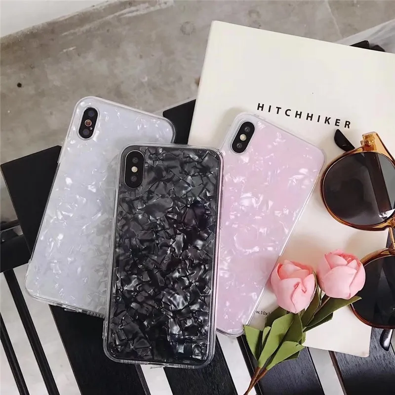 Красивый чехол для телефона с раковиной iphone X XR XS MAX 11 Pro Max 6S 6 7 8 Plus s Модный мягкий