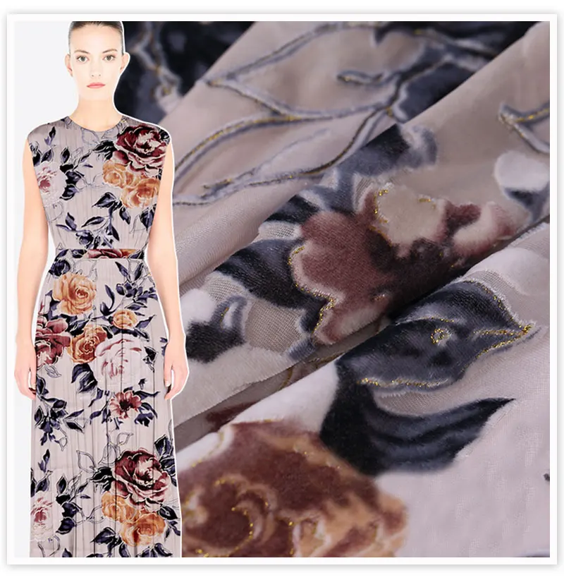 Элегантное вечернее платье из хлопка и шелка с принтом розы|fabric free shipping|fabric fabricshirt