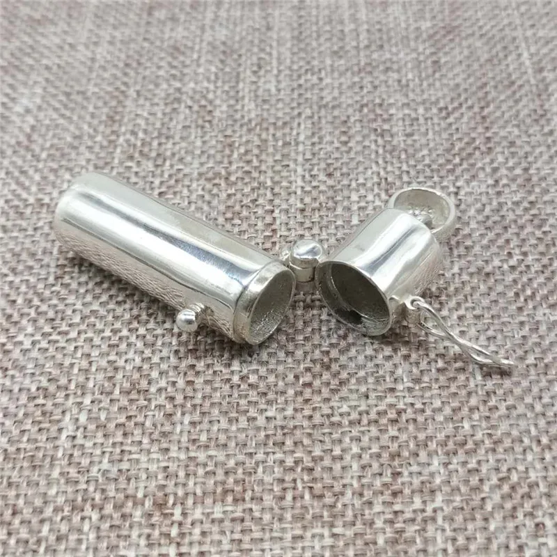 Серебряная коробка для молитвы медальон Цилиндрическая Коробка с памятью кулон