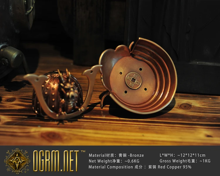 OGRM crafts японский классический самурайский шлем Бронзовый курильница стиль курильница
