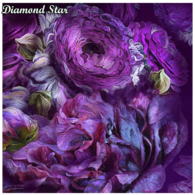 

Diamond Embroidery purple flower Diamond Cross Stitch Crystal Square Diamond Sets Unfinished Decorative Diy Diamond Painting