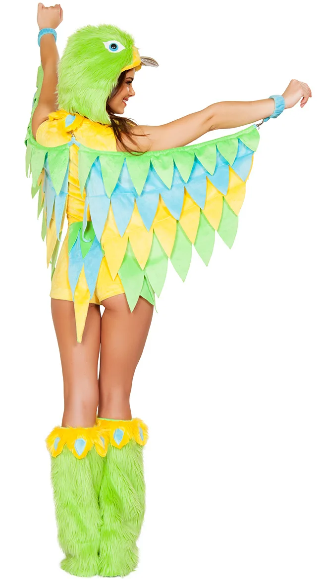 Halloween Animal Costumes - Flannel Hooded Pajamas for Adults - Cosplay Cartoon Animal Onesies Sleepwear Hoodies - Green Brid Design image 3