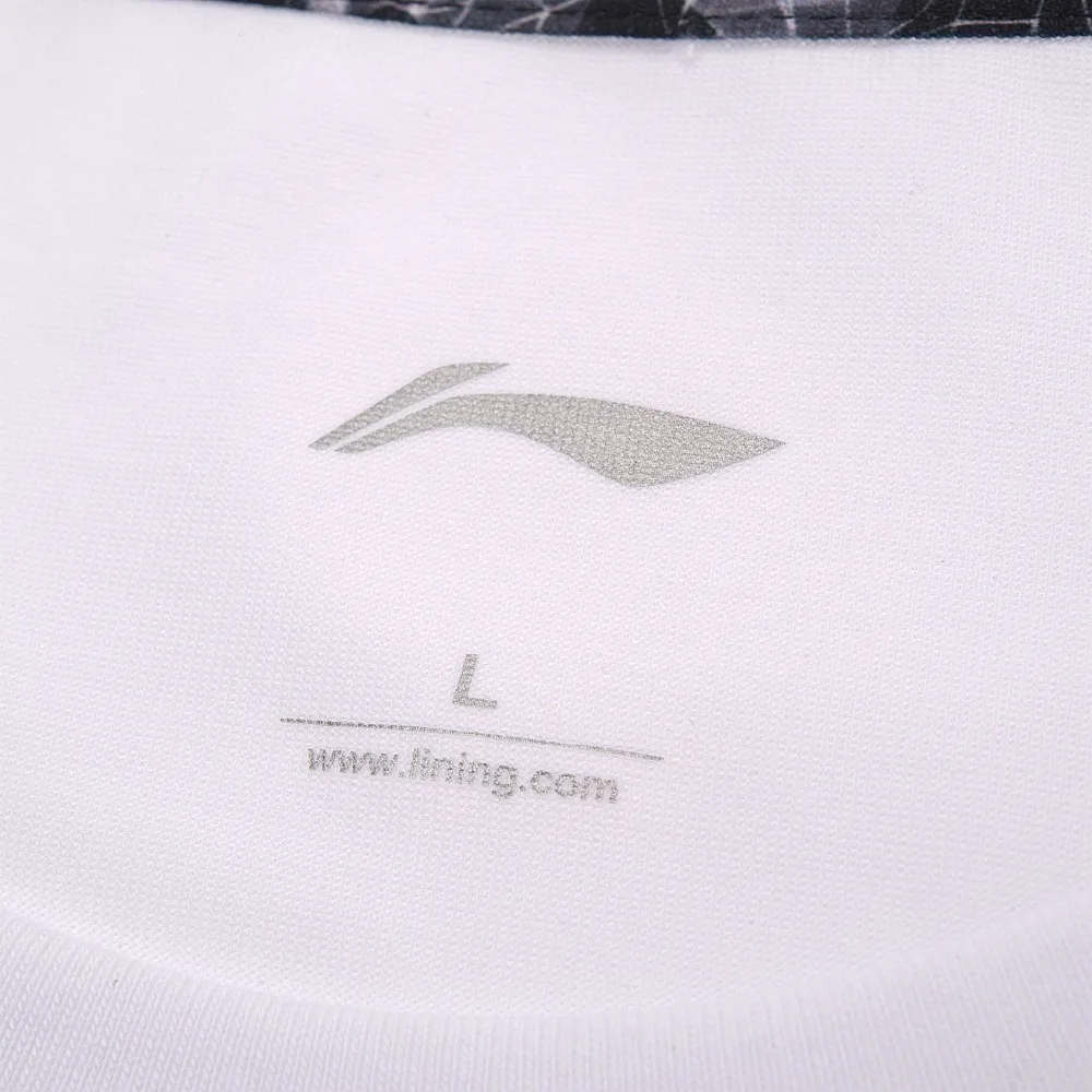 Li-Ning мужские модные дышащие футболки из 63% хлопка 37% полиэстера с подкладкой