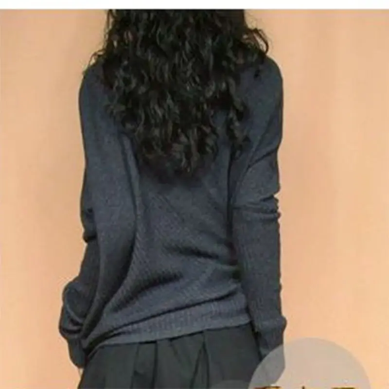 Turtleneck Pullovers Knitwear Women 2019 Autumn Winter Korean Loose Solid Female Sweater Bat Shirt Pile Collar Knitted Top f174 | Женская
