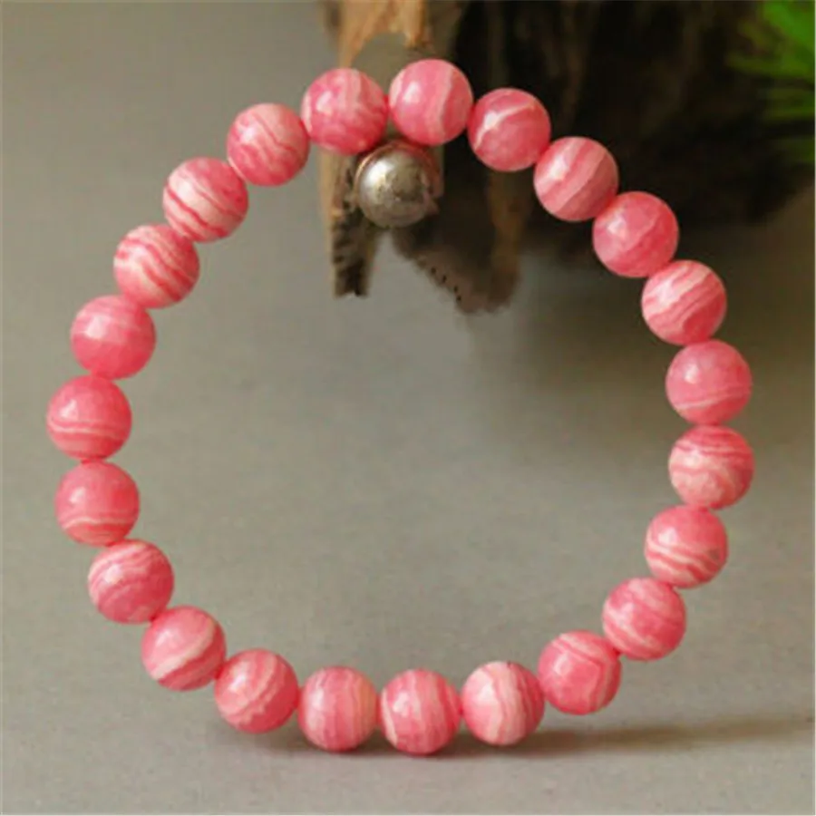 

Fashion New style Natural Rose Rhodochrosite Argentina 9mm Stone Man For Gemstone Round Beads Woman Bracelets AAAAA
