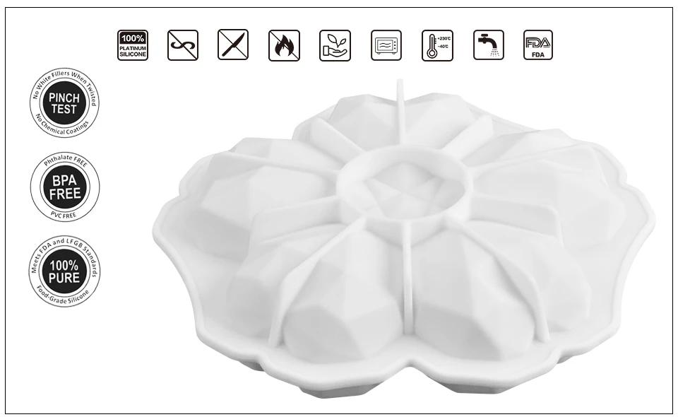 SJ 3d Алмазный цветок формы силиконовая форма DIY муссовый торт формы дизайн Свадебный противни для запекания торта украшения инструмент