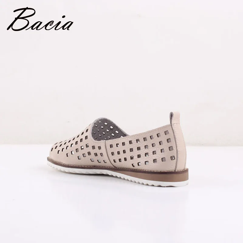 Bacia/Новые повседневные туфли из мягкой кожи с открытым носком на плоской подошве