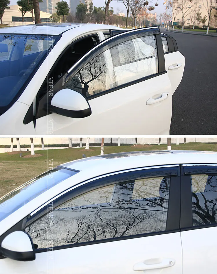 Vtear для Kia Rio 4, автомобильный дождевой щит, оконный козырек, дефлекторы, тент, отделка, наружные части автомобиля-Стайлинг, защита от солнца, дождя, аксессуары