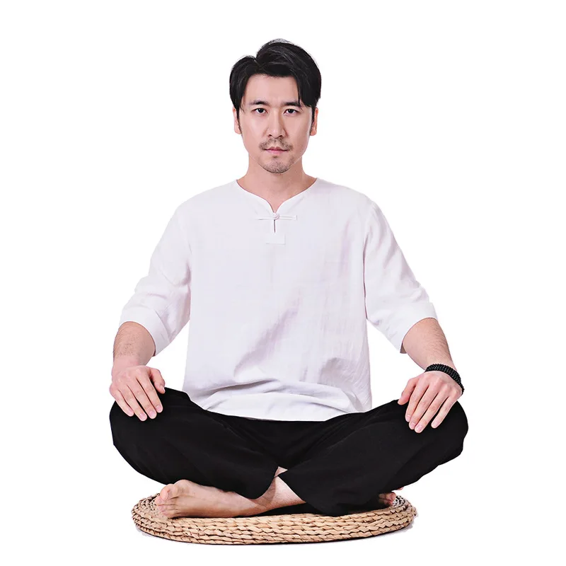 

buddhist monk suit martial arts suits kung fu zen lay meditation clothing arhat lohan uniforms Set seni bela diri