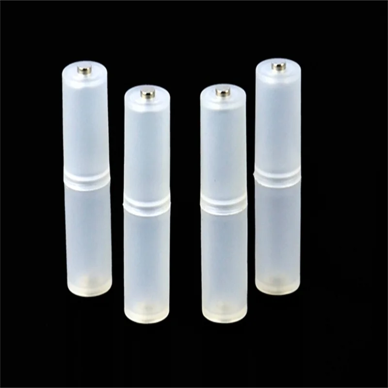 Пластиковый адаптер для батарей прозрачный белый ААА в AA Размер 4 шт. чехол