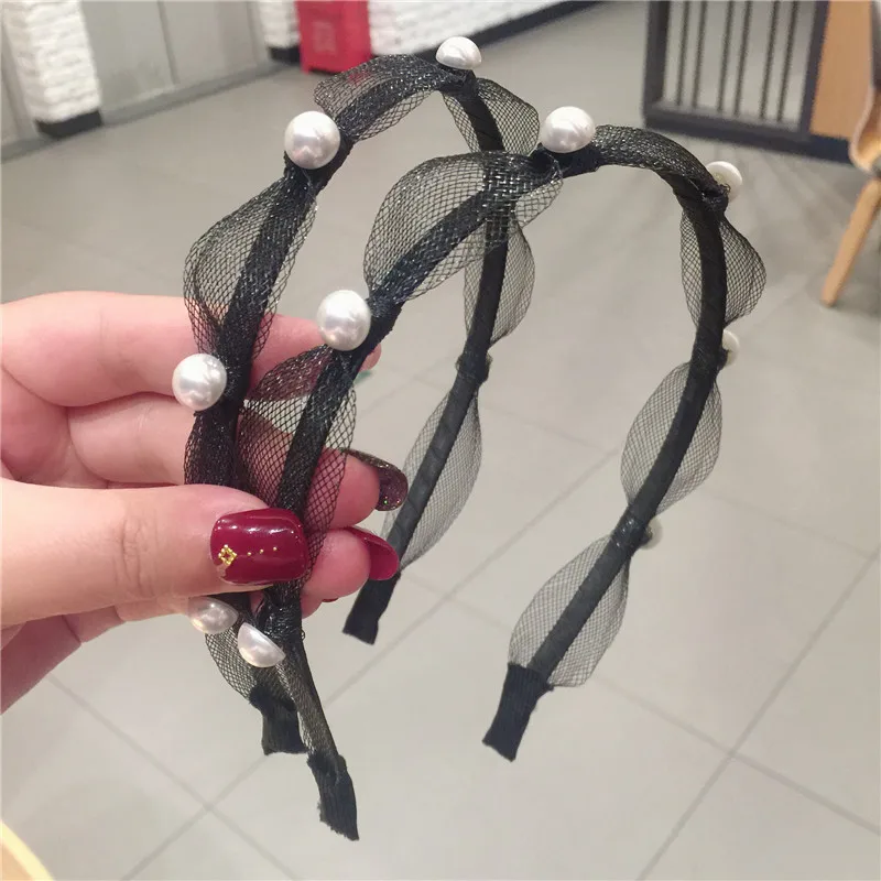 

Fashion Hair Hoop For Girl Hair Accessories sequins Flower Lace Multicolor Headband Bohemia Style Lady Small Fresh 1pcs