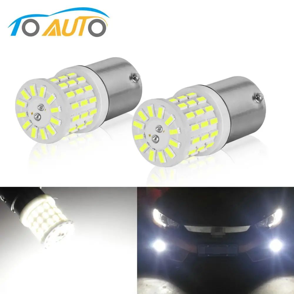 2 шт. 1156 BA15S P21W фонарь 1157 BAY15D P21/5W Led 57SMD 3014 автомобильный сигнал поворота 6000K