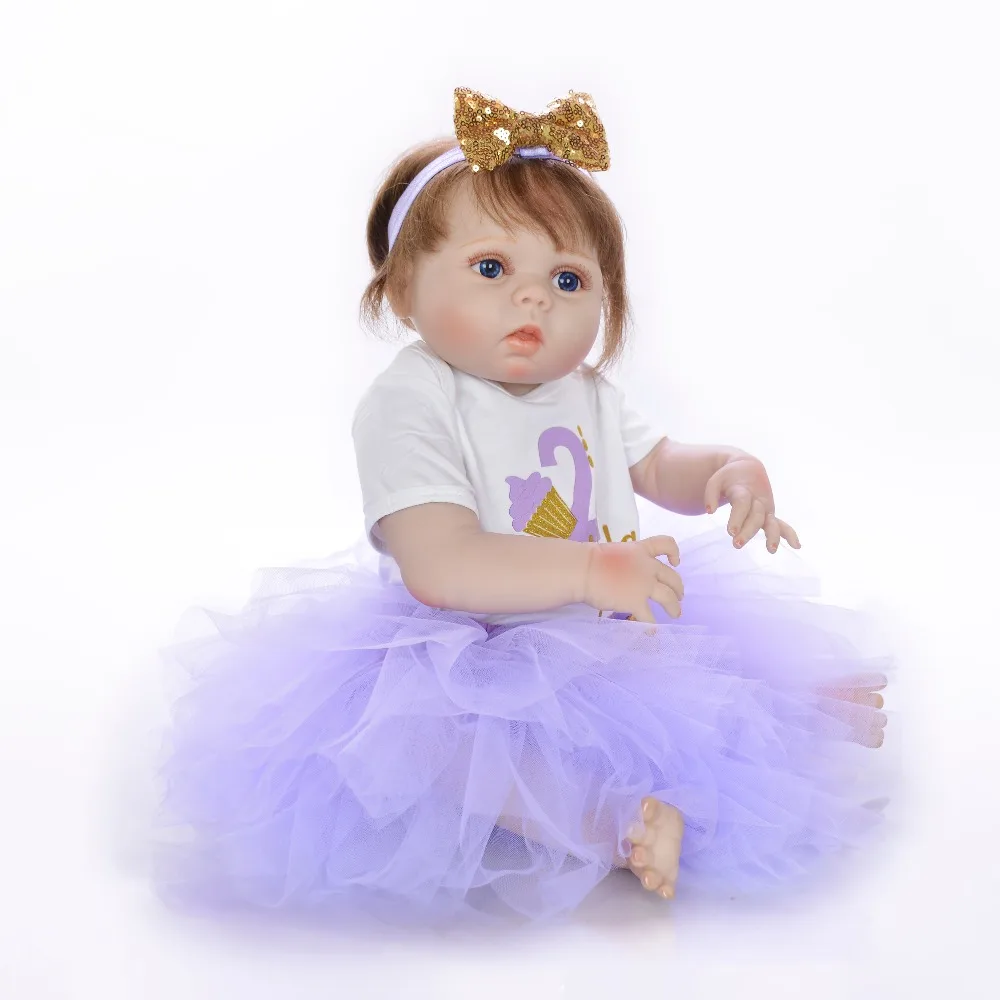 vinyl bebes reborn dolls girl silicone body doll 55cm dollmai 2019 Newest design Realistic boneca toys for Girl Christmas Gift | Игрушки и