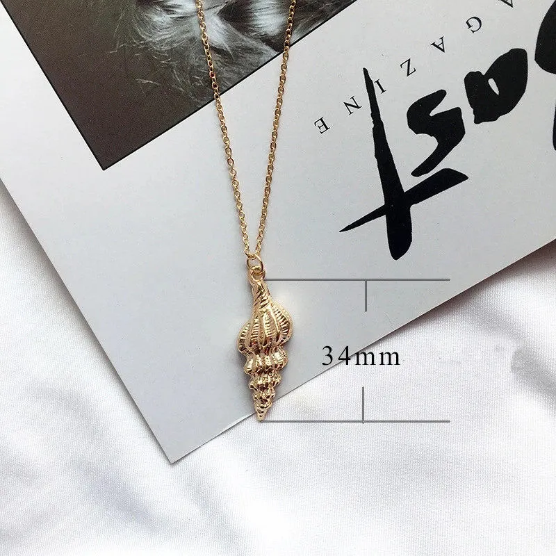 Женское ожерелье с ракушками IF ME винтажное золотистого цвета Минималистичная