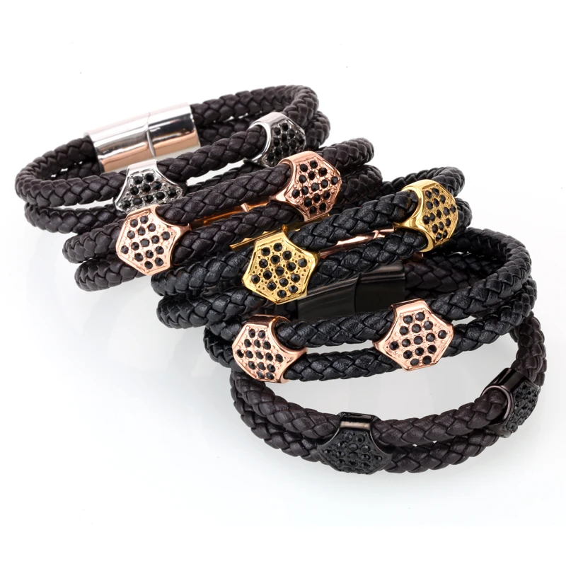 Mcllroy leather bracelet men/gold/luxury/homme/bracelets for men Multilayer bangle custom logo size jewelry bileklik | Украшения и
