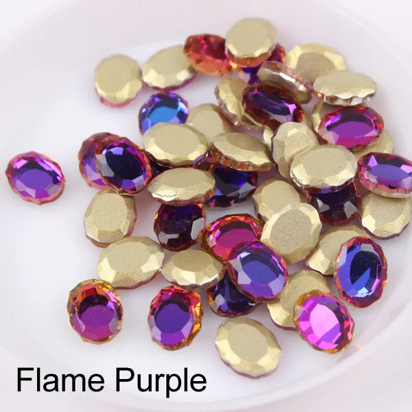 Flame Purple Горячая Распродажа волшебное зеркало 6X8 мм/8x10 мм ногтей Стразы 13 видов цветов Необычные хрустальные камни 30/100 шт для 3D нейл-арта украшения - Цвет: Flame Purple