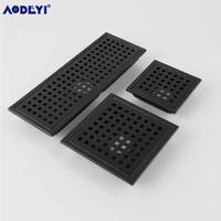 aodeyi black sus 304 stainless steel shower drain bathroom floor drain tile insert square anti odor floor waste grates 110 300mm