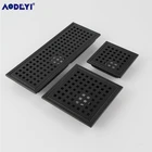 Дренаж для душа AODEYI Black SUS 304 из нержавеющей стали, слив для пола в ванной, вставка в плитку, квадратные решетки для пола с защитой от запаха, 110-300 мм